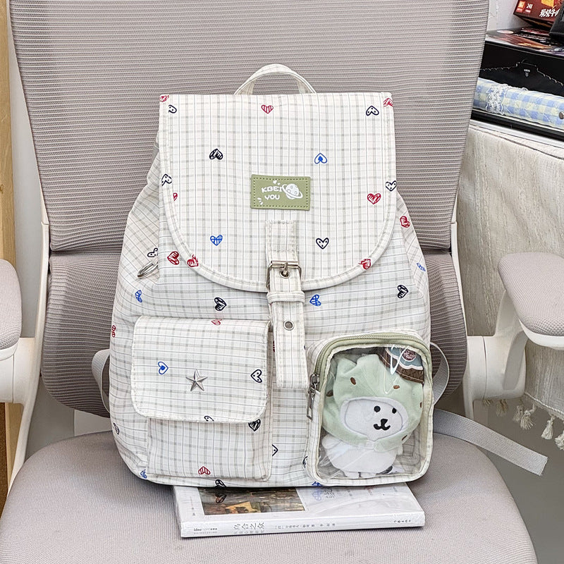 Heart-Printed Casual Backpack Stornfield