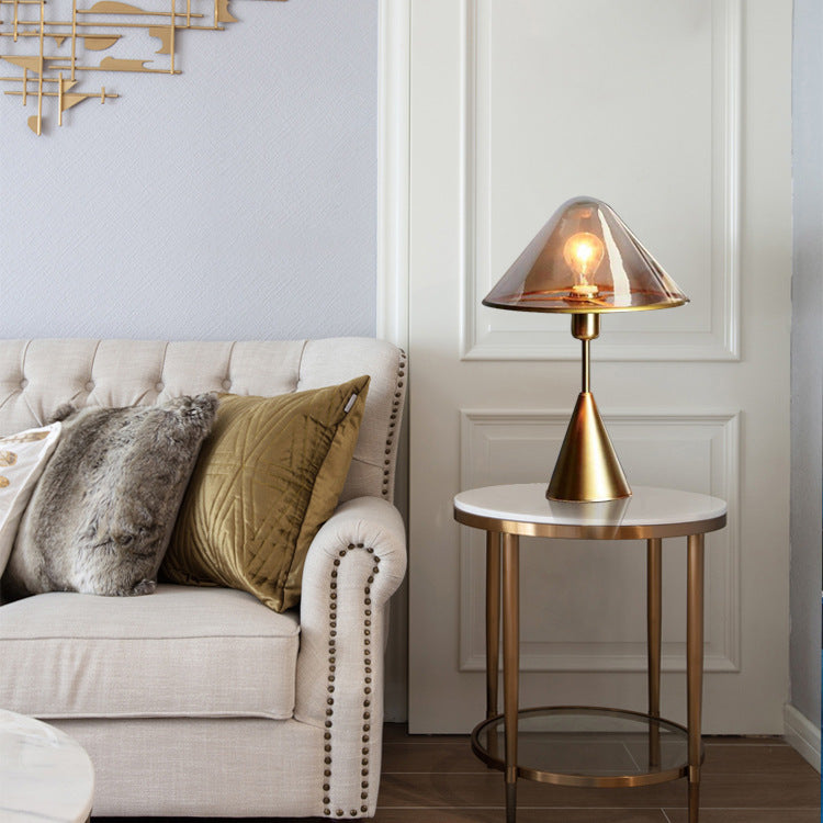 Modern Glass and Metal Table Lamp
