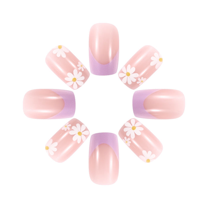 Floral French Tip Press-On Nails Stornfield