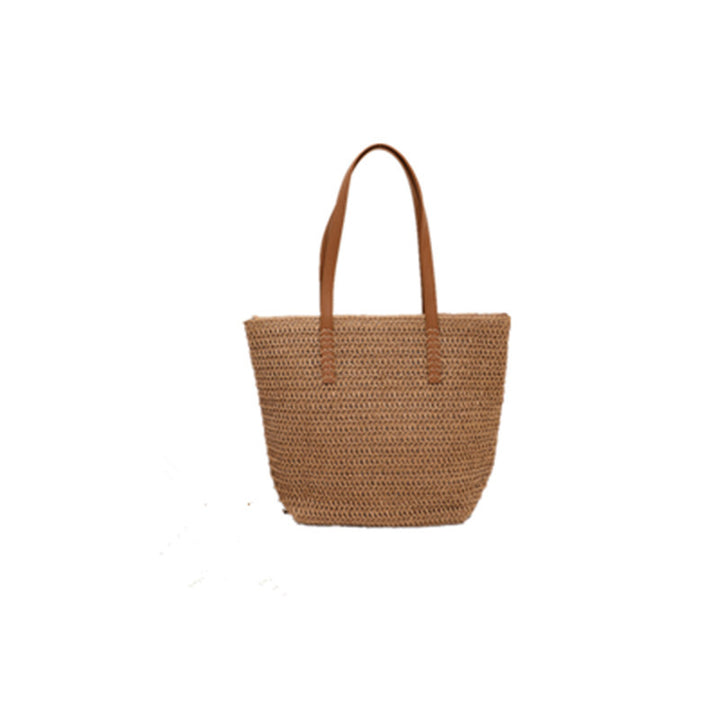 Giant Tote Bag Made of Woven Raffia with Leather Handles Stornfield