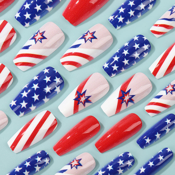Artful nail tips in patriotic design Stornfield