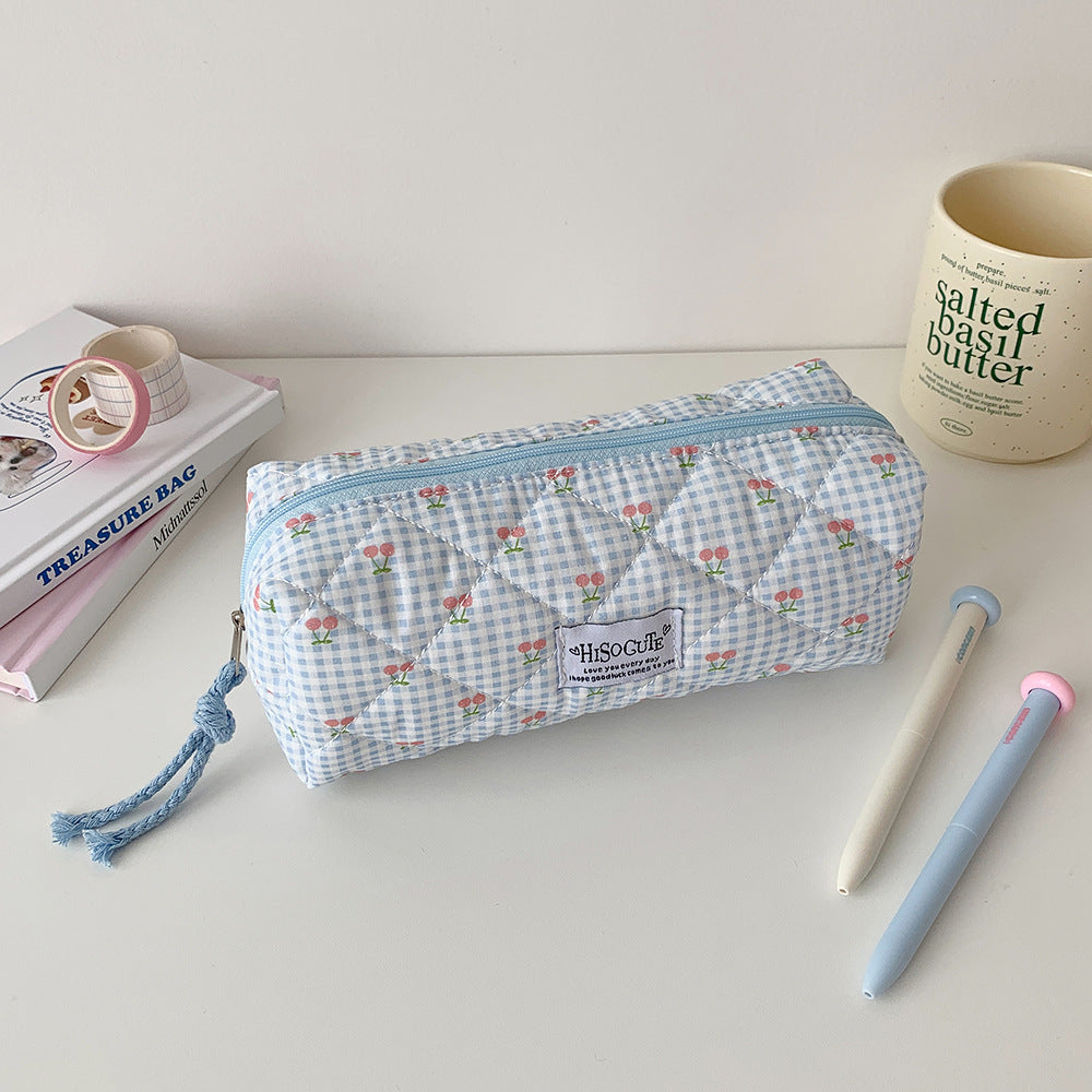 Quilted Cherry Print Pencil Case Stornfield