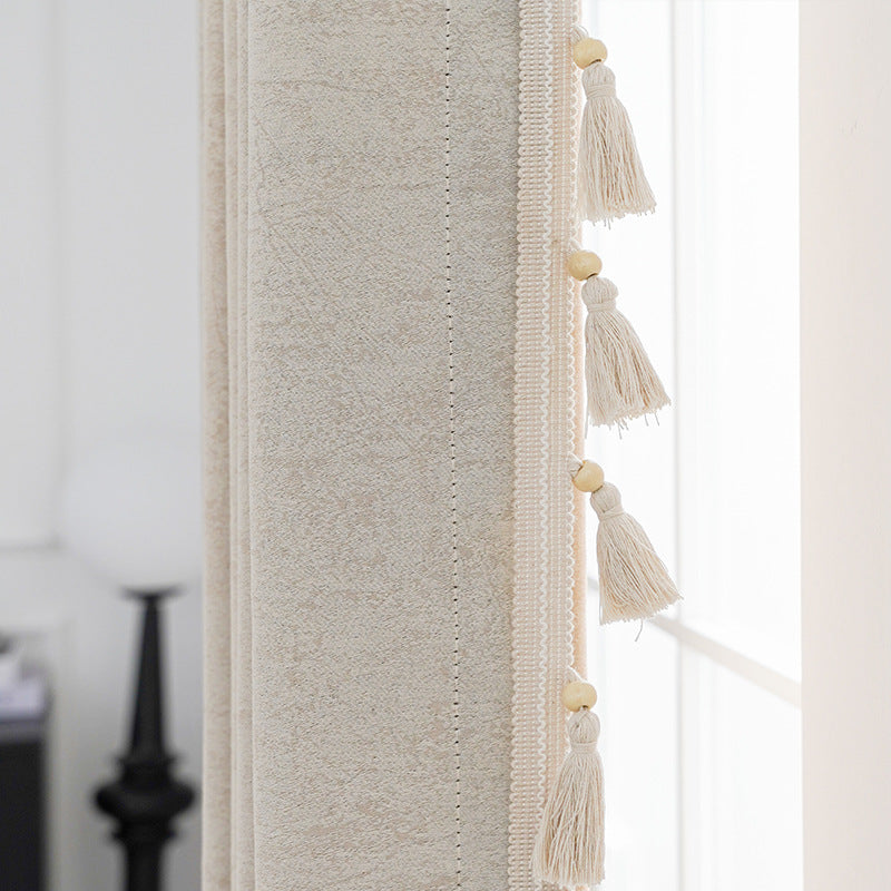 Decorative curtain with tassel trim Stornfield