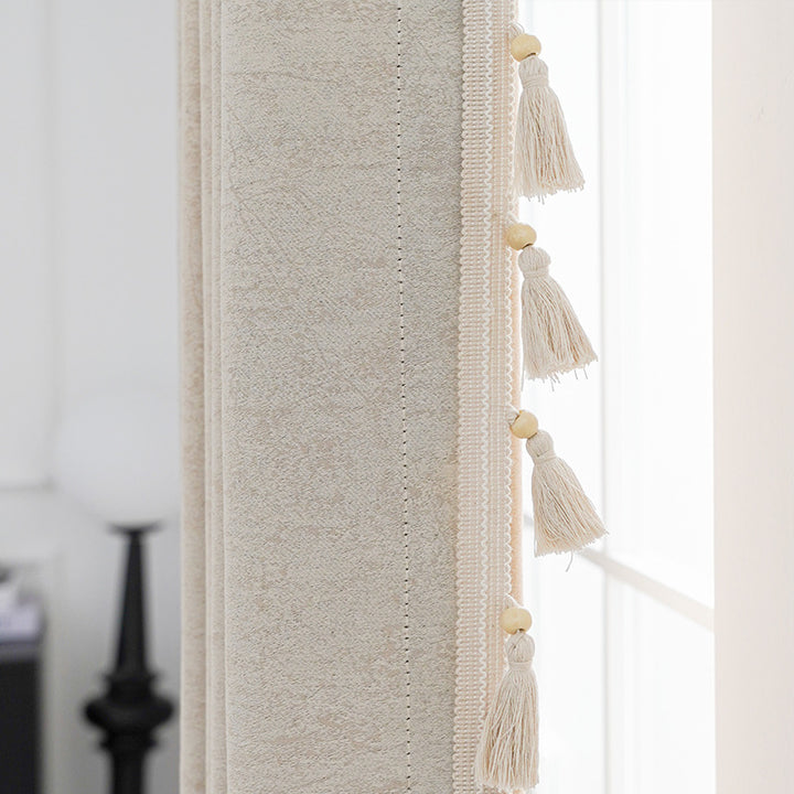 Decorative curtain with tassel trim Stornfield