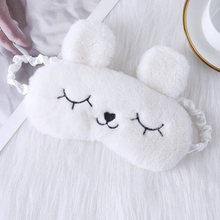 Ladies nan cozy unicorn sleep mask with embroidered eyelashes, soft plush and elastic ruffled ribbon Stornfield