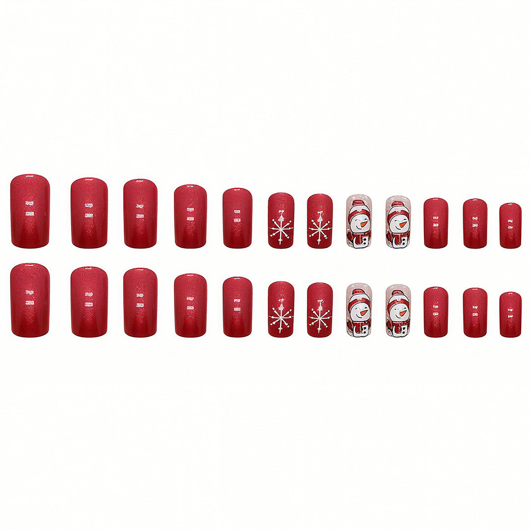 Festive artificial nails with snowman design Stornfield