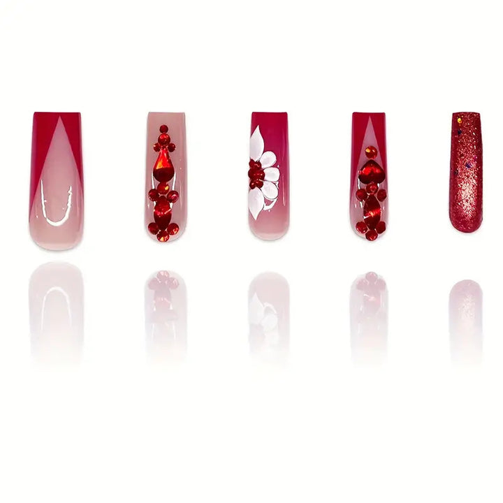 Glamorous 3D Floral Nail Enhancements Stornfield