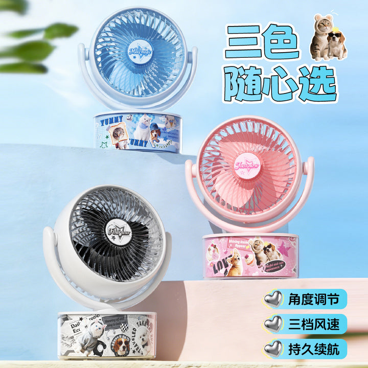 Ladies compact handheld fan with cute animal design Stornfield
