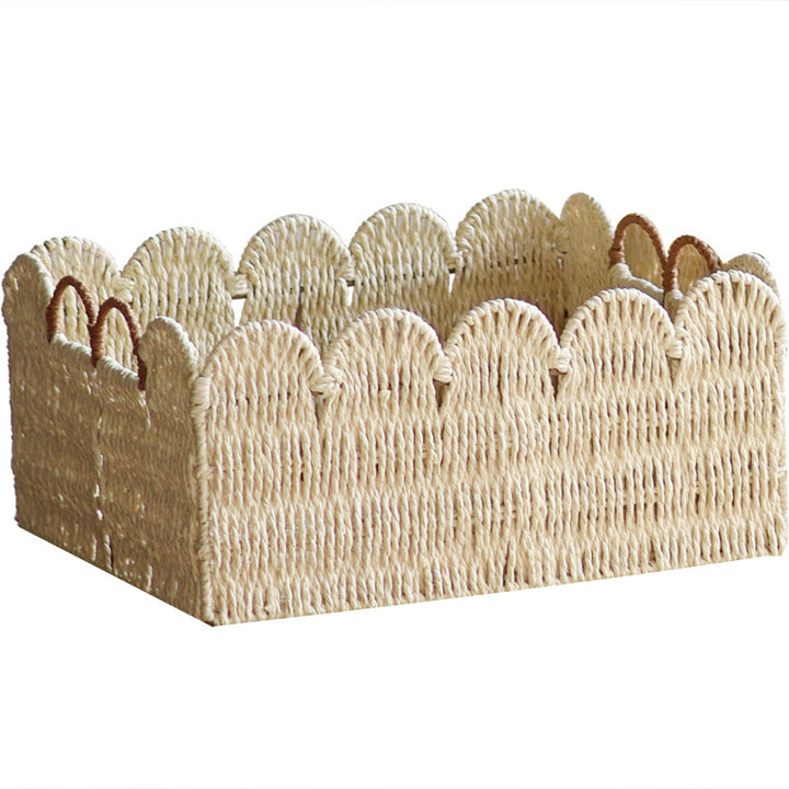 Handcrafted storage basket with wave edge Stornfield