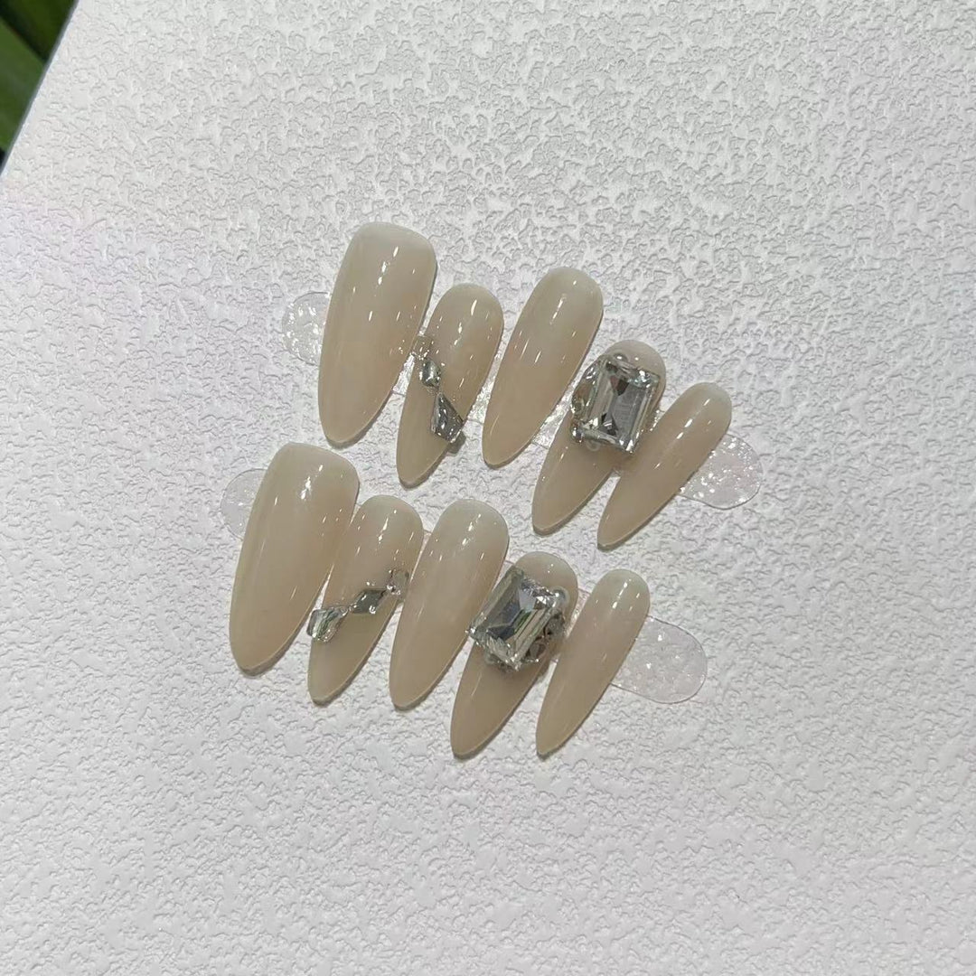 Elegant Stiletto Press-On Nail Set with Rhinestone Accents Stornfield