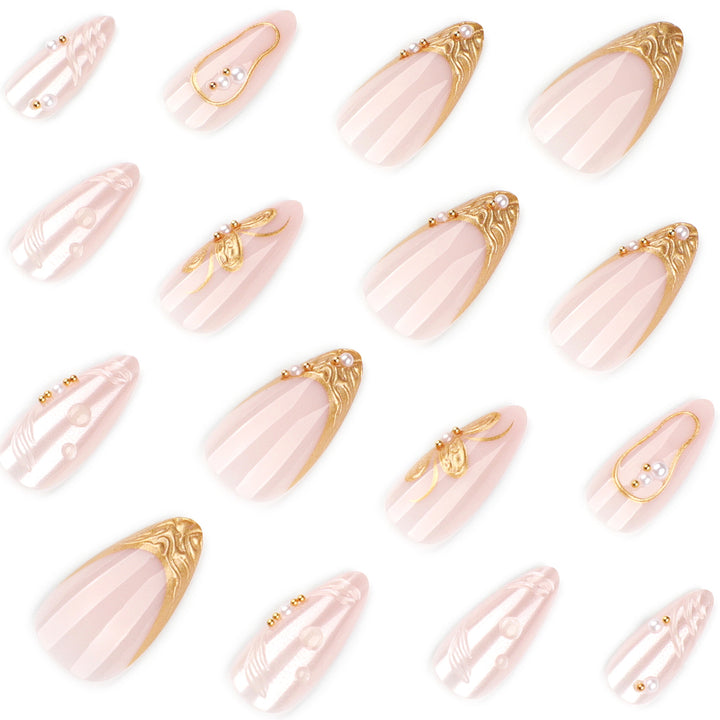 Elegant artificial nails with flower and glitter accents Stornfield