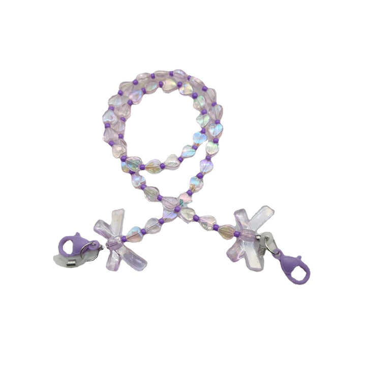 Fashionable glasses holder chain with heart and flower motifs Stornfield