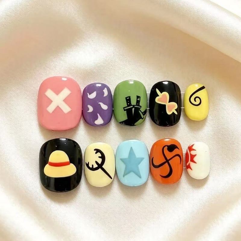 Artistic Cat-Themed Press-On Nail Art Set Stornfield
