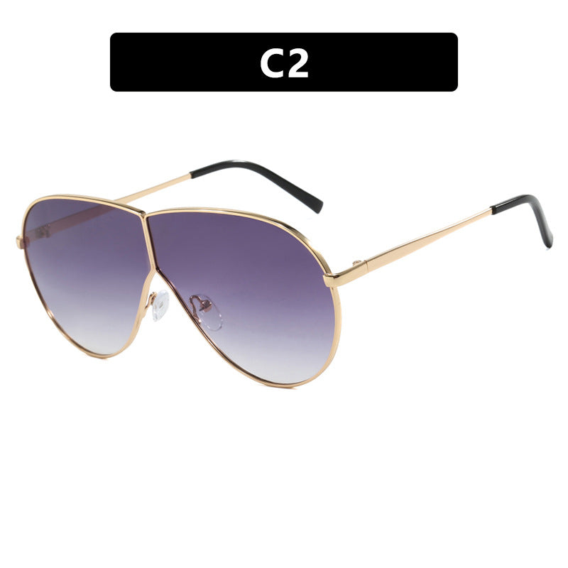 Women's pilot sunglasses with elegant golden frame and blue lenses Stornfield