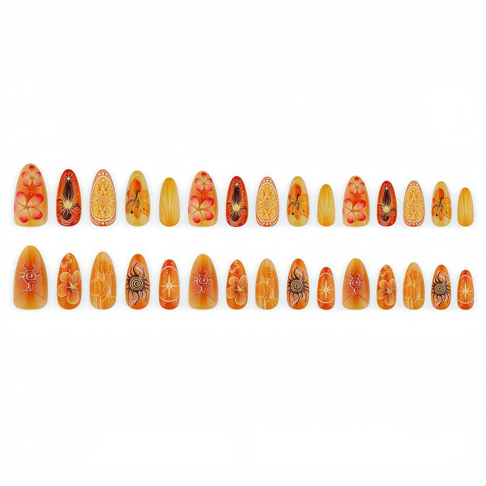 Artificial Nails in Exquisite Floral and Geometric Design Stornfield