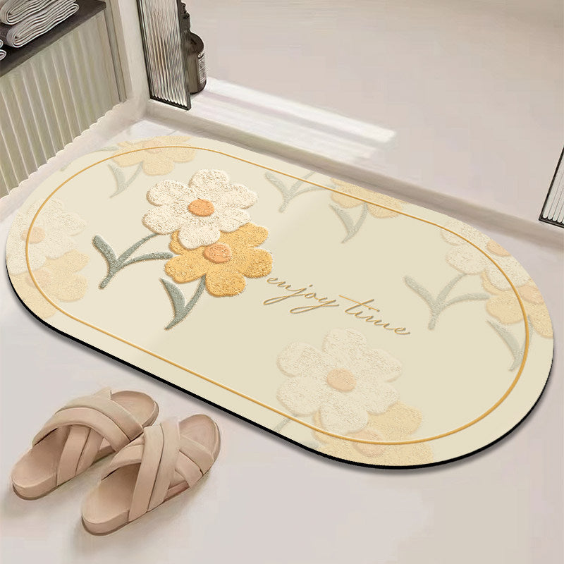 Chic Inspirational Floral Bath Mat