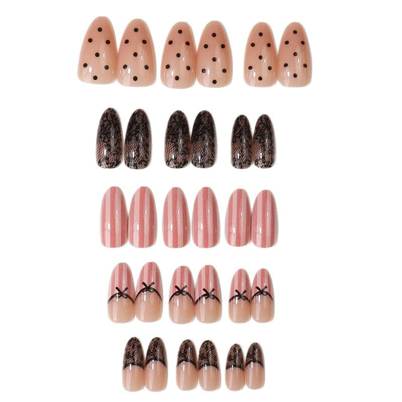 Elegant Lace-Inspired Press-On Nail Set Stornfield