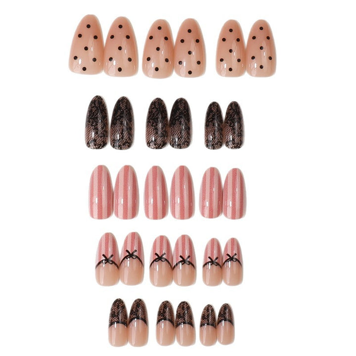 Elegant Lace-Inspired Press-On Nail Set Stornfield