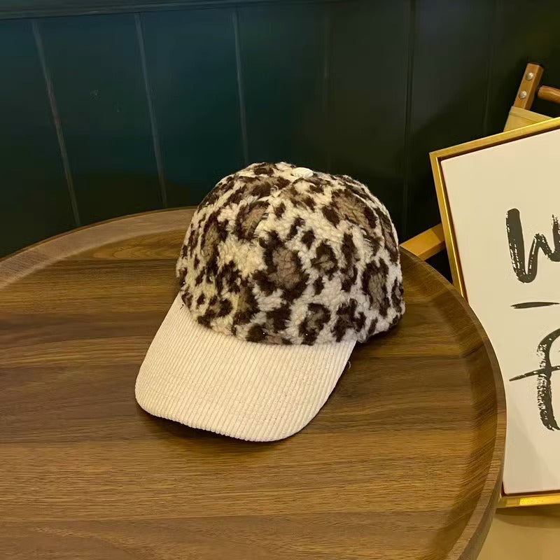 Women's Leopard Print Fleece Baseball Cap Stornfield