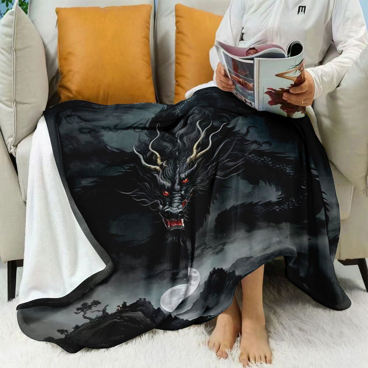 Artistic Dragon-Themed Fleece Blanket