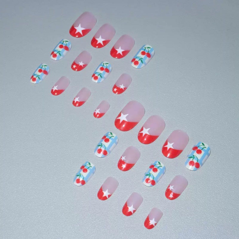 Creative art nails with cherry design Stornfield
