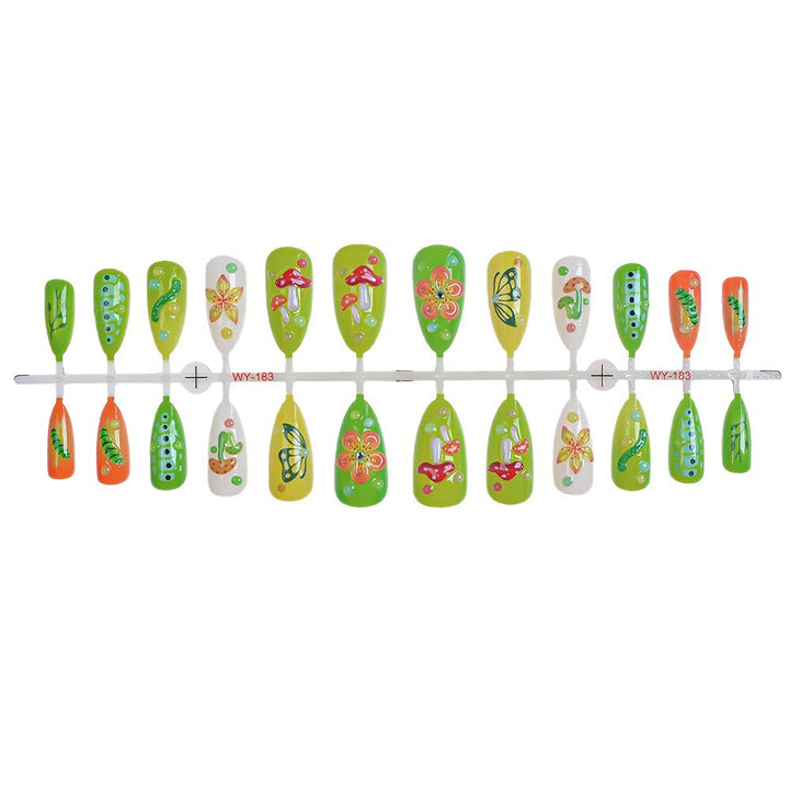 Creative Nature-Themed Press-On Nails Stornfield