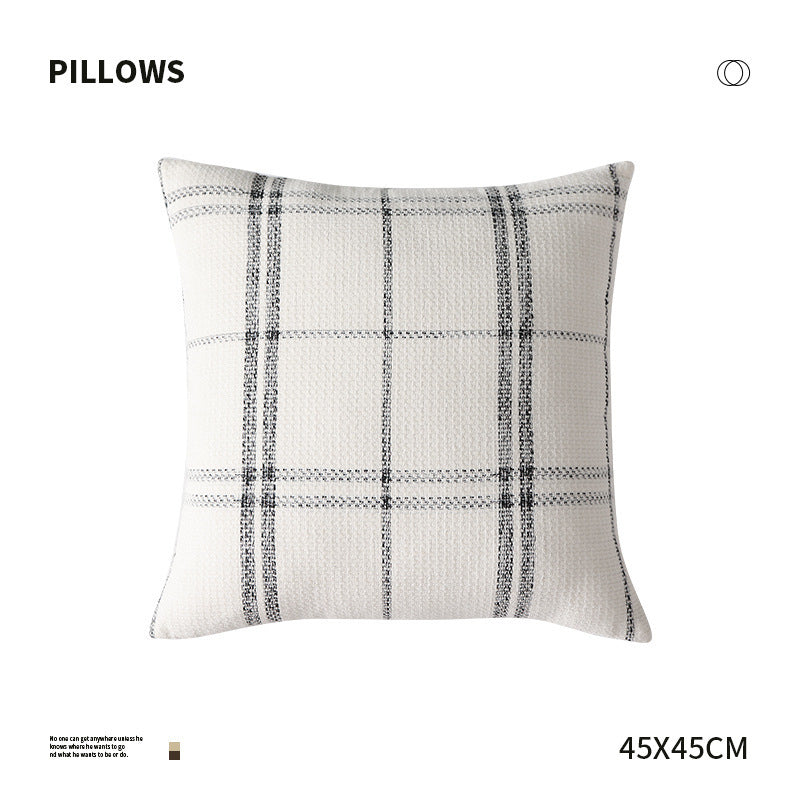 Hand-tufted square decorative cushion cover with floral chenille appliqué