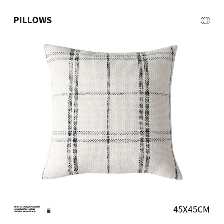 Hand-tufted square decorative cushion cover with floral chenille appliqué