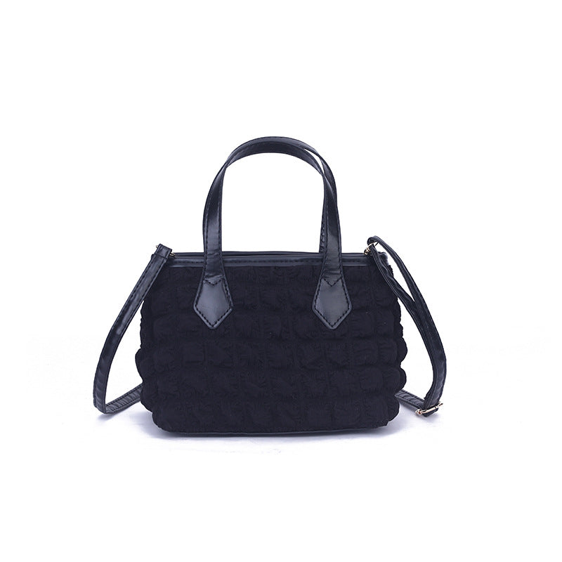 Textured Mini Satchel Handbag