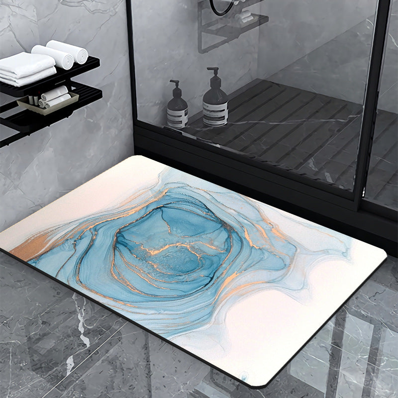 Luxury Marble-Effect Bath Mat Stornfield