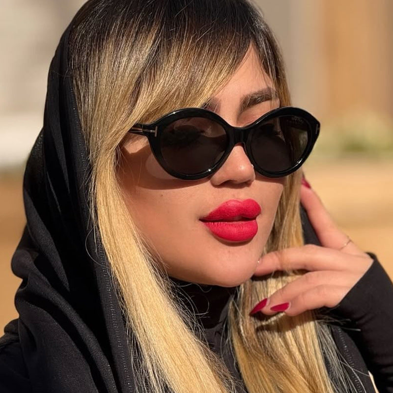 Ladies fashionable sunglasses with innovative oval frame and UV protection Stornfield