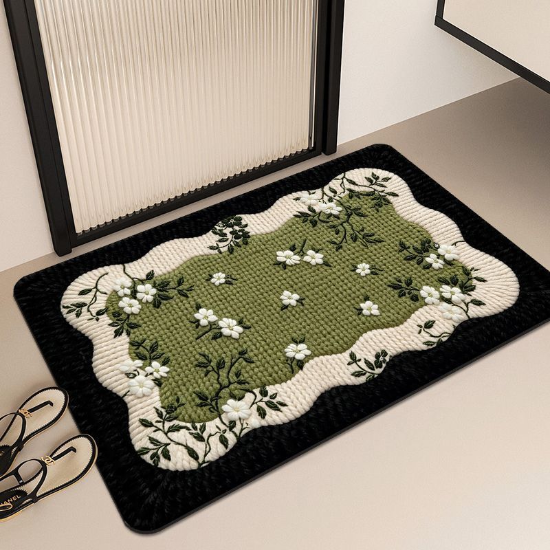 Floral Embroidered Area Mat