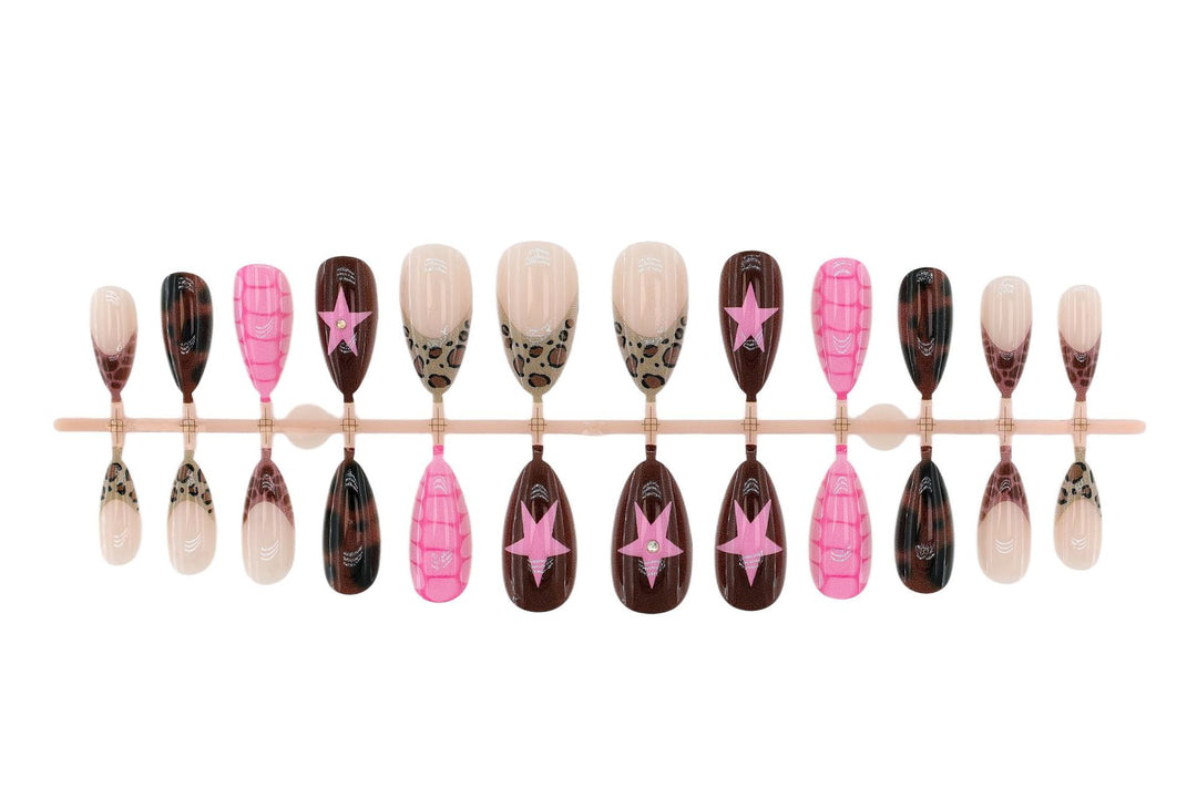 Artificial Nail Set with Creative Animal and Star Motifs Stornfield