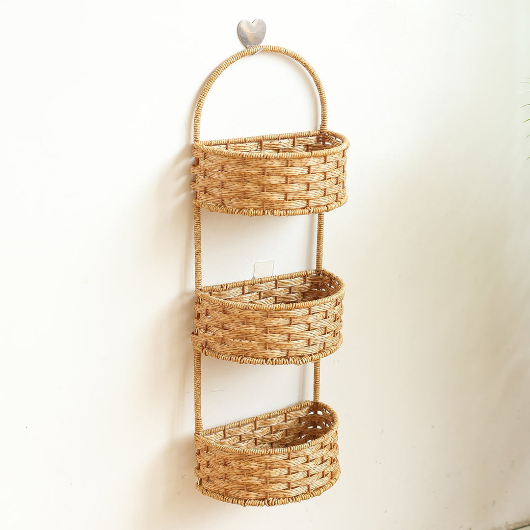 Double-Tiered Wicker Storage Basket Stornfield