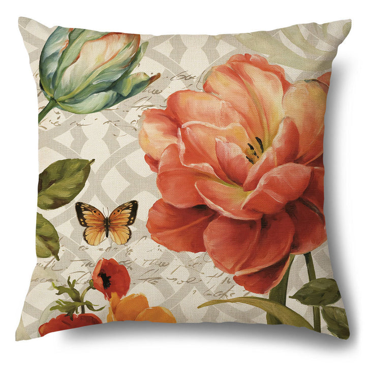 Artistic Floral Design Throw Pillow