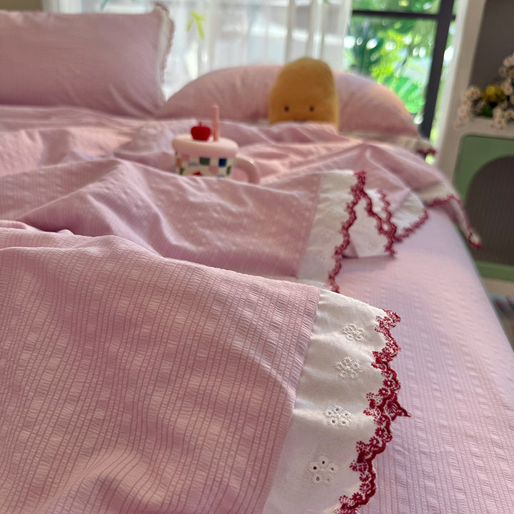 Women's bedspread with elegant lace embellishments and fine cotton surface Stornfield