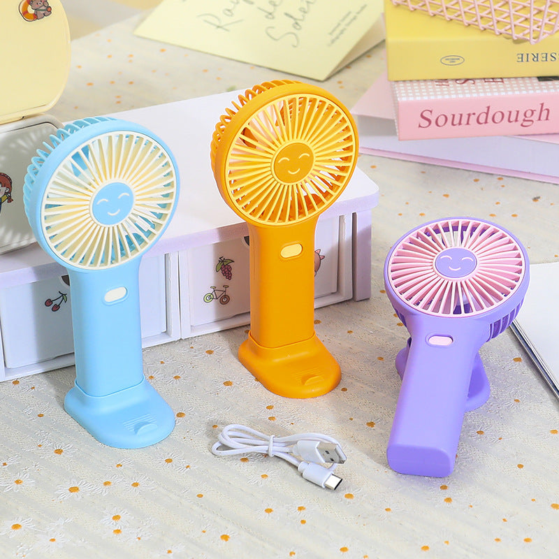 Ladies portable USB hand fan with innovative smiling design Stornfield