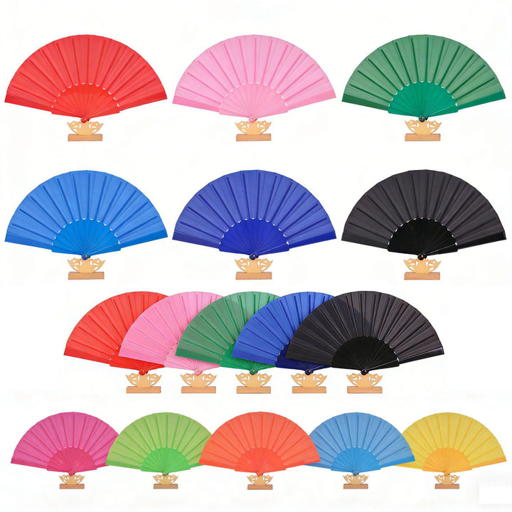 Women's artistic hand fan with filigree wooden handle Stornfield