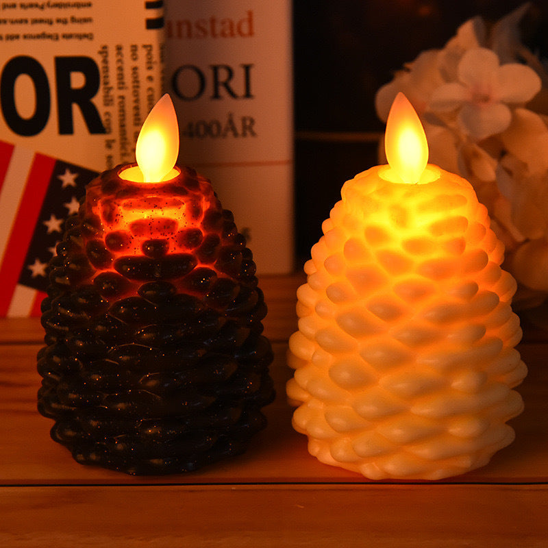 Battery-Operated Pinecone Flameless Decorative Candle