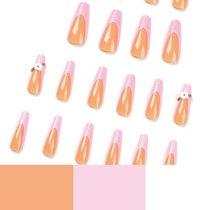 Glittering nail extensions with floral design Stornfield