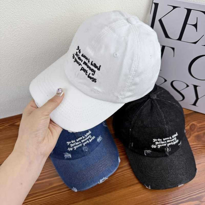 Women's Distressed Denim Statement Cap Stornfield