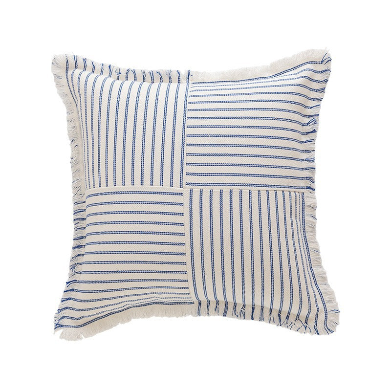 Striped Fringe Decorative Pillow