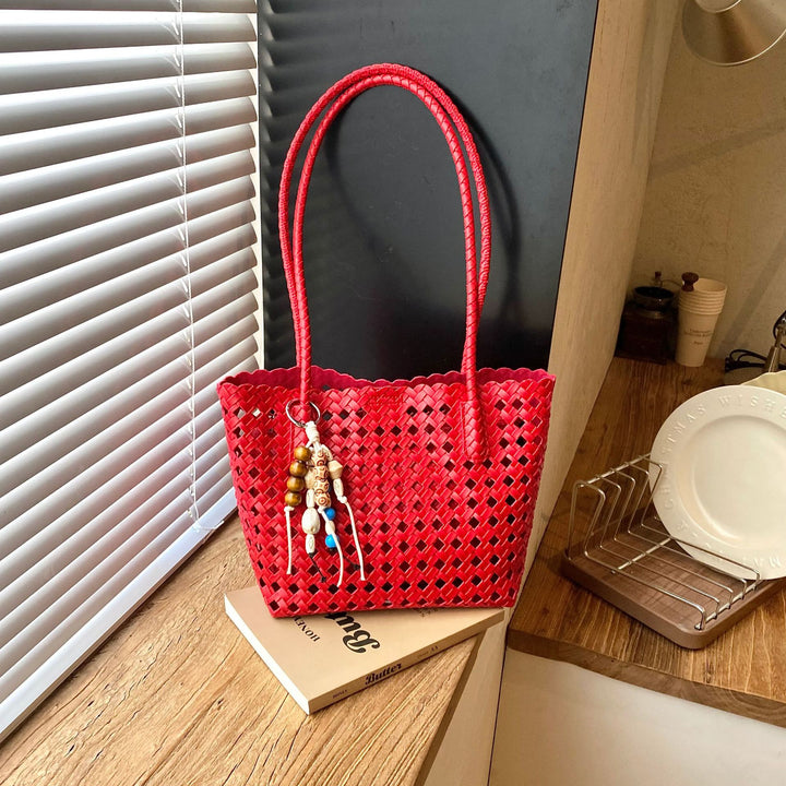 Stylish Woven Leather Tote Bag