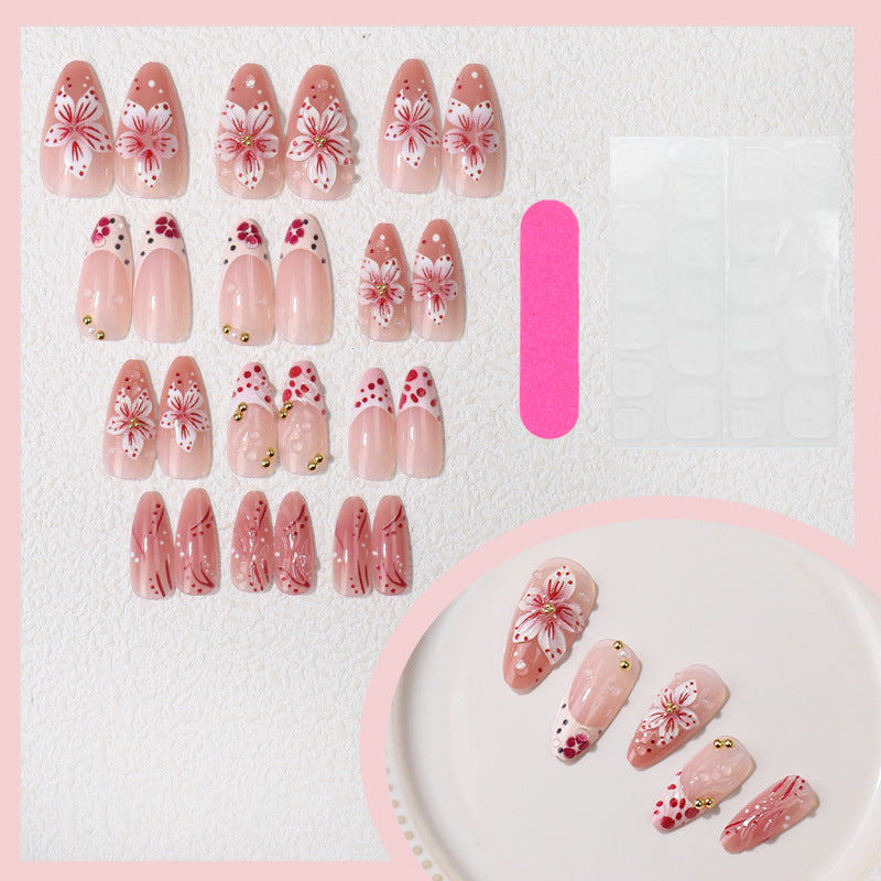 Premium Decorative Floral Press-On Nail Tips Stornfield