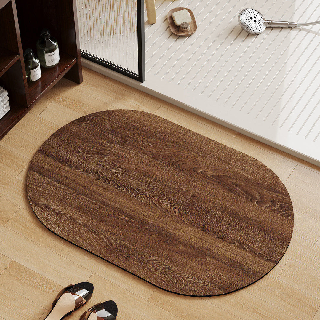 Elegant Wood-Patterned Area Mat