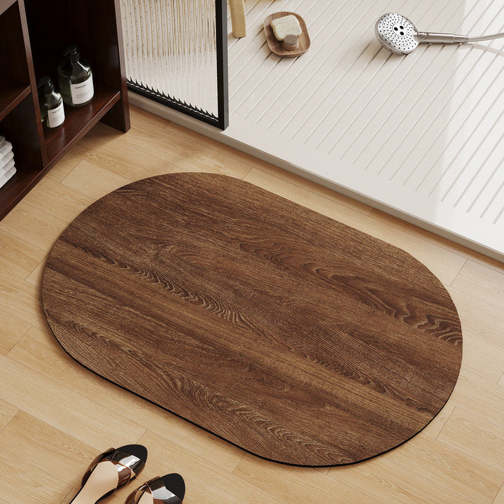 Elegant Wood-Patterned Area Mat