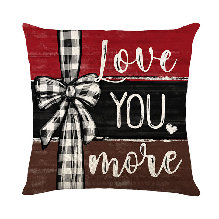 Decorative Cotton-Linen Heart Ornament Throw Pillow Cover