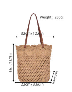 Designer shopping bag with hand-crocheted detail Stornfield