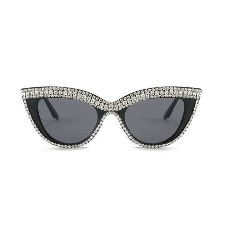 Glamorous Rhinestone-Embellished Shield Sunglasses Stornfield