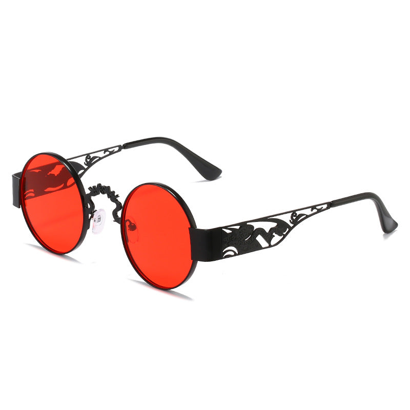 Women's artistic round sunglasses with elegant filigree frame Stornfield